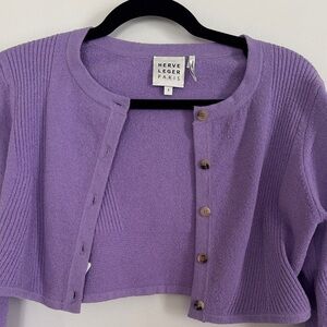 Herve Leger Lavender Cardigan